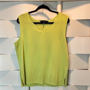 Ming Wang Light Green Knit V-Neck Tank Top Extra Large XL